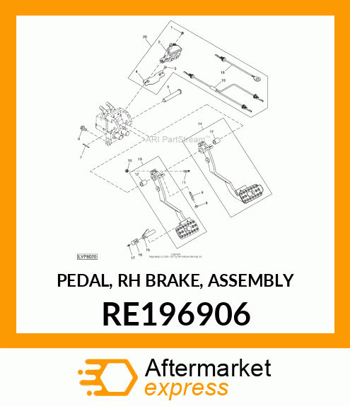 PEDAL, RH BRAKE, ASSEMBLY RE196906