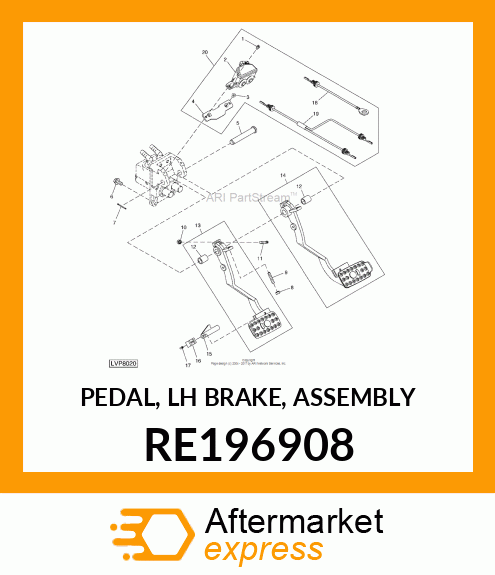 PEDAL, LH BRAKE, ASSEMBLY RE196908