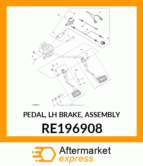 PEDAL, LH BRAKE, ASSEMBLY RE196908