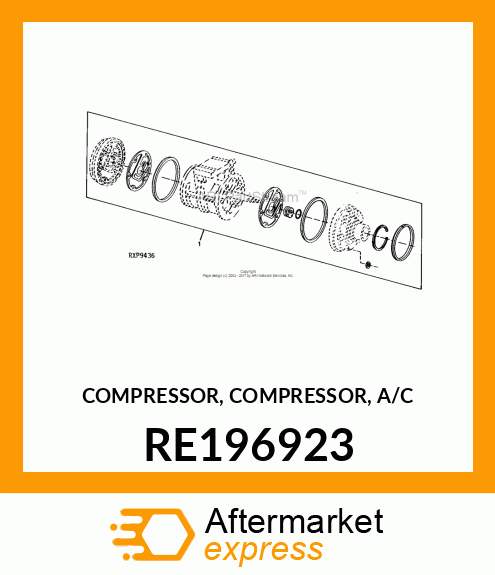 COMPRESSOR, COMPRESSOR, A/C RE196923