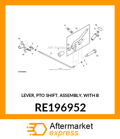 LEVER, PTO SHIFT, ASSEMBLY, WITH B RE196952