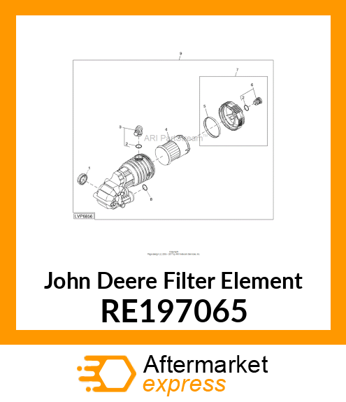 FILTER ELEMENT, HYDRAULIC FILTER RE197065