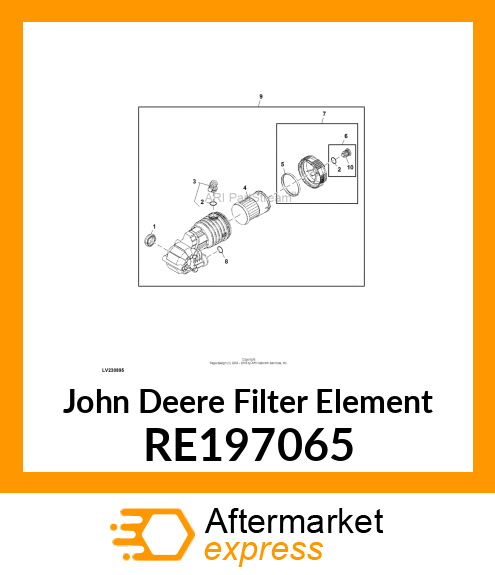 FILTER ELEMENT, HYDRAULIC FILTER RE197065