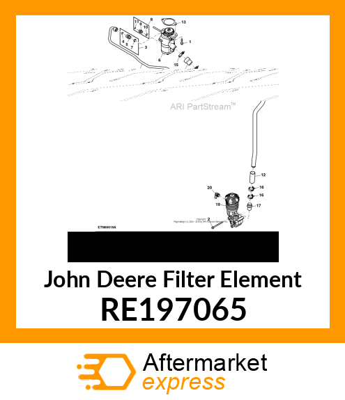 FILTER ELEMENT, HYDRAULIC FILTER RE197065