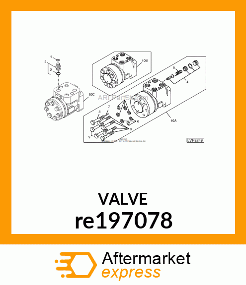 VALVE, VALVE, STEERING VALVE 100CC, re197078