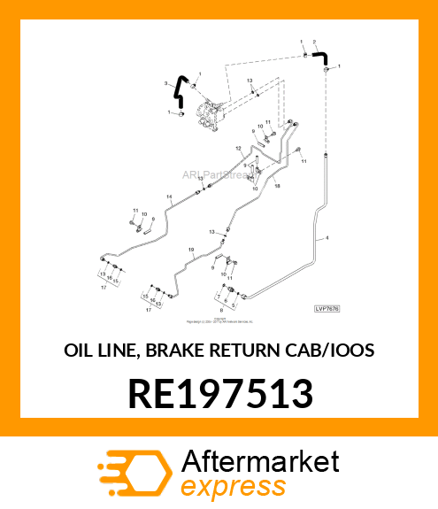 OIL LINE, BRAKE RETURN CAB/IOOS RE197513