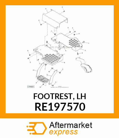 FOOTREST, LH RE197570