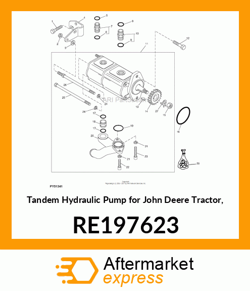 HYDRAULIC PUMP, 3 CYLINDER GEAR PUM RE197623