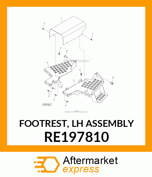 FOOTREST, LH ASSEMBLY RE197810