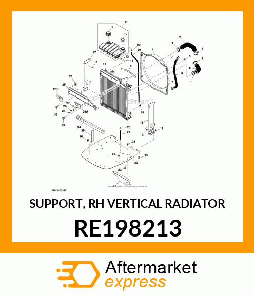 SUPPORT, RH VERTICAL RADIATOR RE198213