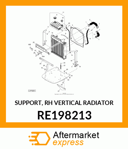 SUPPORT, RH VERTICAL RADIATOR RE198213