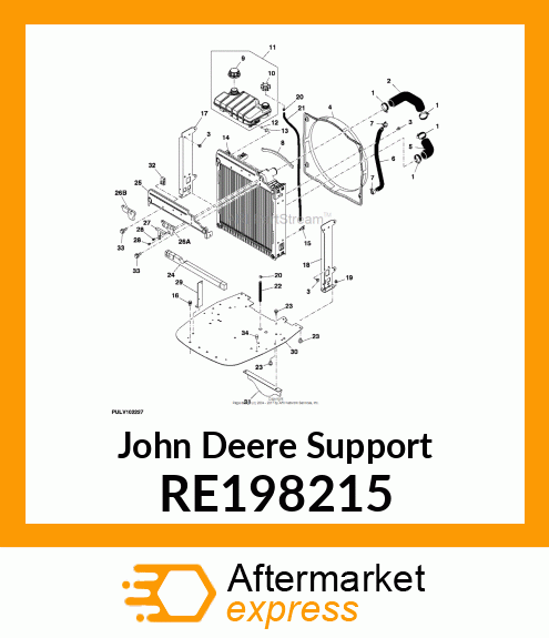 SUPPORT, LH VERTICAL RADIATOR RE198215