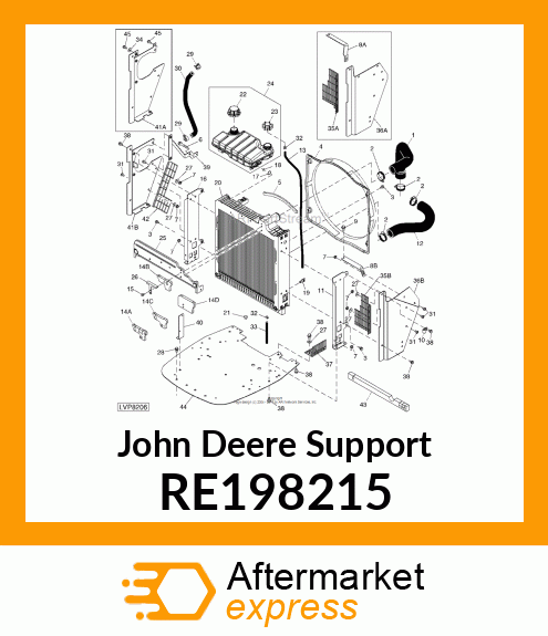 SUPPORT, LH VERTICAL RADIATOR RE198215