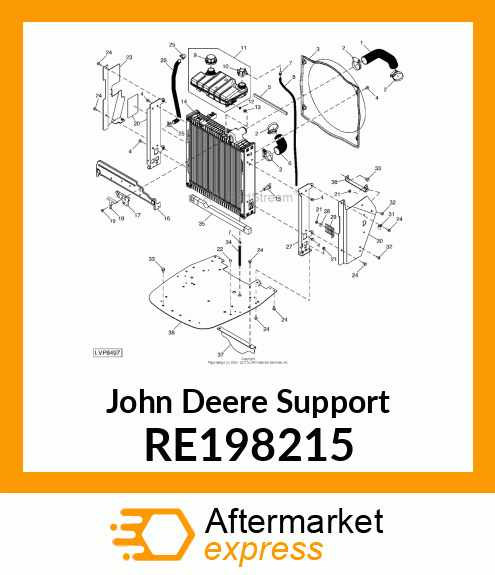 SUPPORT, LH VERTICAL RADIATOR RE198215