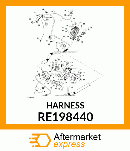 HEADLAMP WIRING HARNESS, 5X25 SERIE RE198440