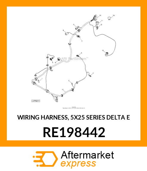 WIRING HARNESS, 5X25 SERIES DELTA E RE198442