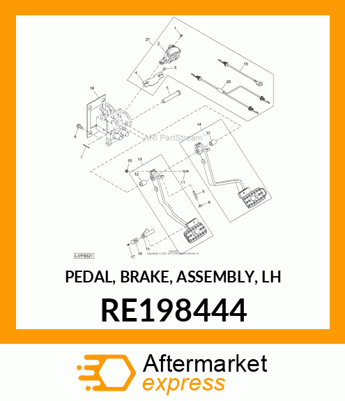 PEDAL, BRAKE, ASSEMBLY, LH RE198444