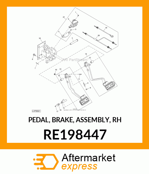 PEDAL, BRAKE, ASSEMBLY, RH RE198447