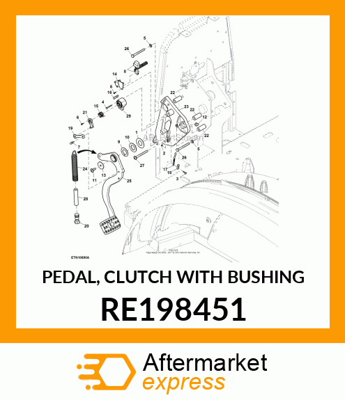 PEDAL, CLUTCH WITH BUSHING RE198451