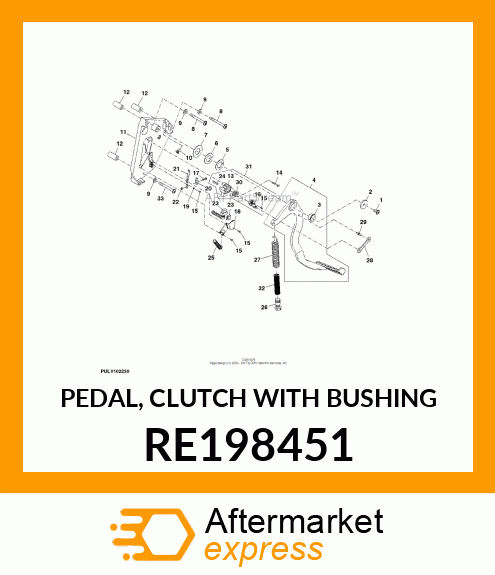 PEDAL, CLUTCH WITH BUSHING RE198451