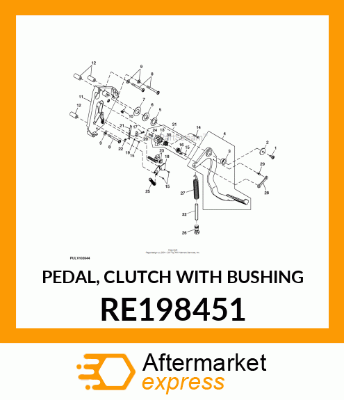 PEDAL, CLUTCH WITH BUSHING RE198451