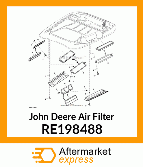 AIR FILTER, FRESH AIR CAB AIR FILTE RE198488