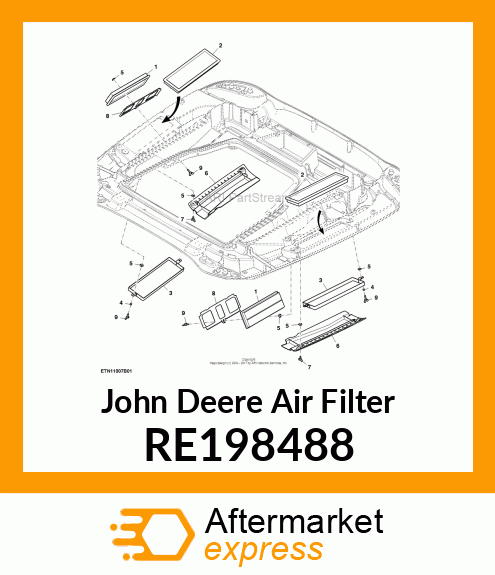 AIR FILTER, FRESH AIR CAB AIR FILTE RE198488