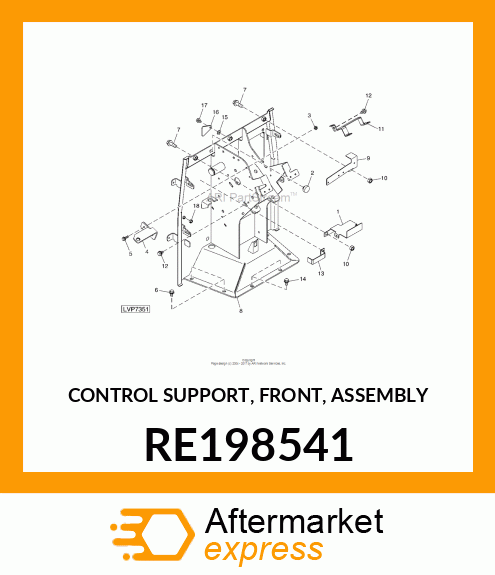 CONTROL SUPPORT, FRONT, ASSEMBLY RE198541