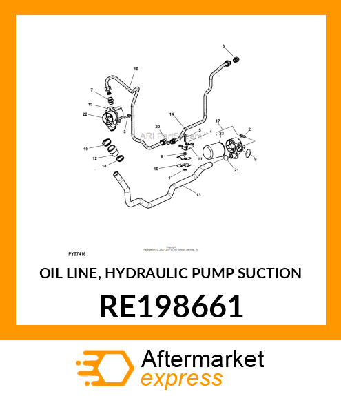 OIL LINE, HYDRAULIC PUMP SUCTION RE198661