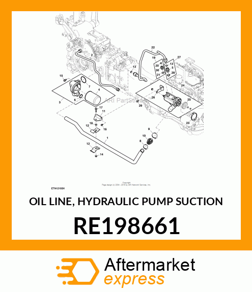 OIL LINE, HYDRAULIC PUMP SUCTION RE198661