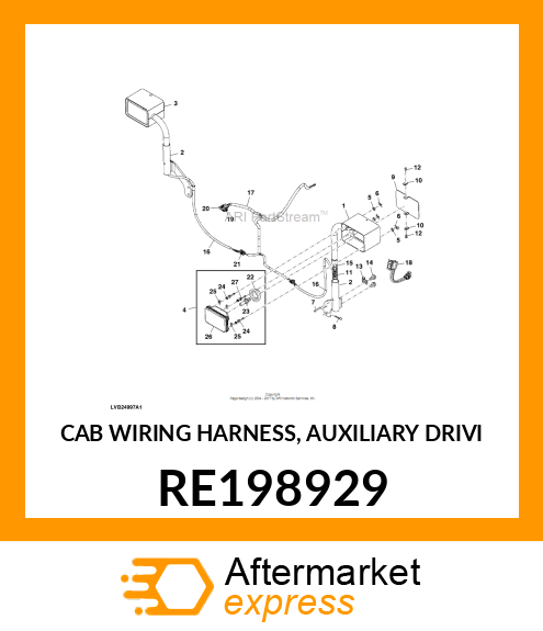 CAB WIRING HARNESS, AUXILIARY DRIVI RE198929