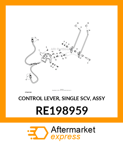 CONTROL LEVER, SINGLE SCV, ASSY RE198959