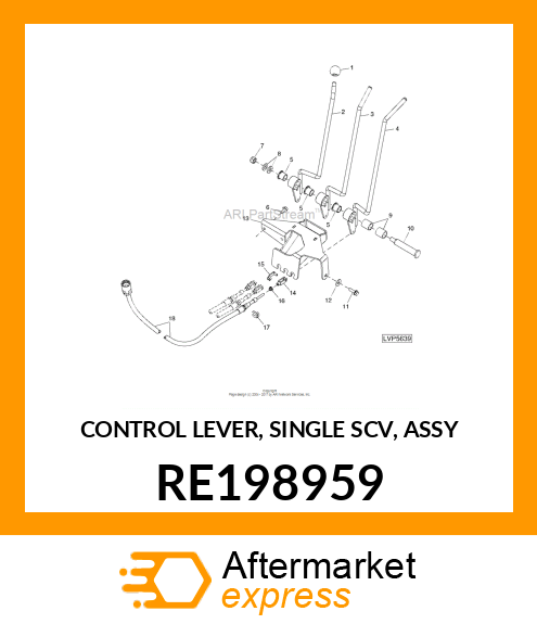 CONTROL LEVER, SINGLE SCV, ASSY RE198959