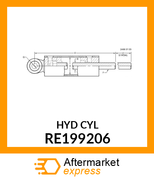 CYLINDER,HYDRAULIC,SUSPENSION (RH) RE199206