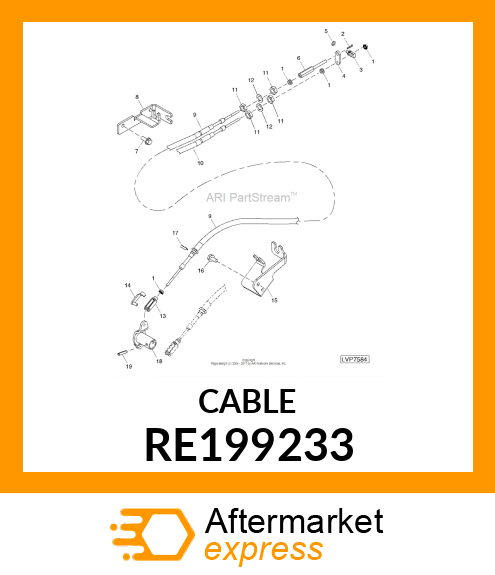 PUSH PULL CABLE, THOTTLE LIMITER RE199233