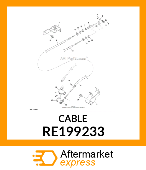 PUSH PULL CABLE, THOTTLE LIMITER RE199233