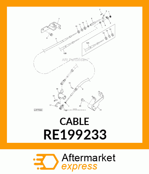 PUSH PULL CABLE, THOTTLE LIMITER RE199233