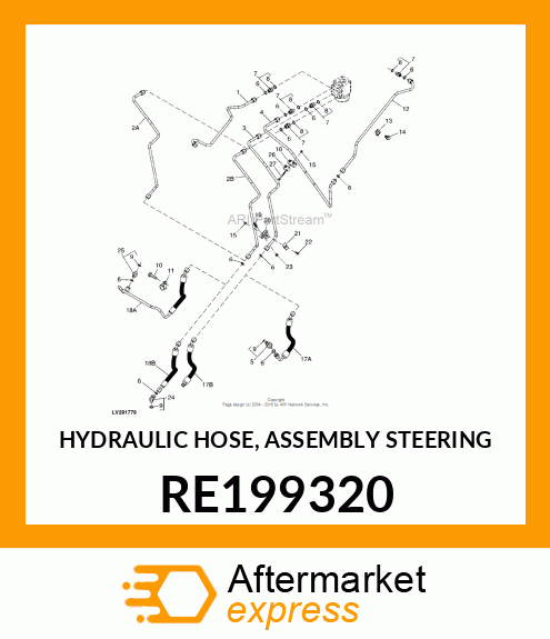 HYDRAULIC HOSE, ASSEMBLY STEERING RE199320