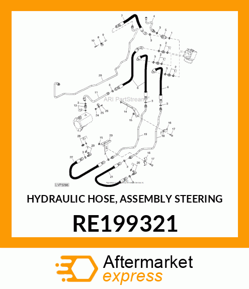 HYDRAULIC HOSE, ASSEMBLY STEERING RE199321