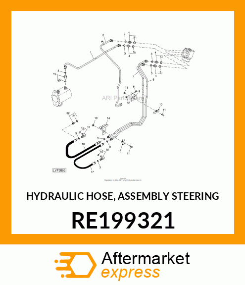 HYDRAULIC HOSE, ASSEMBLY STEERING RE199321