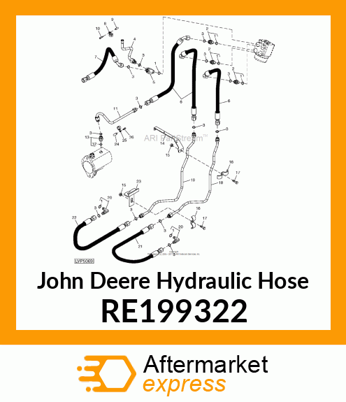 HYDRAULIC HOSE, ASSEMBLY STEERING RE199322