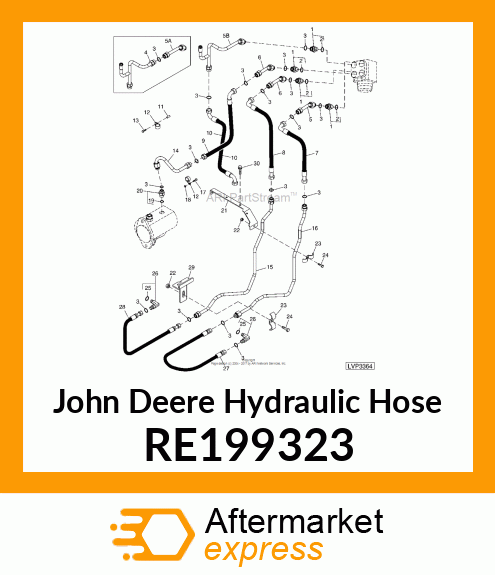 HYDRAULIC HOSE, ASSEMBLY STEERING, RE199323