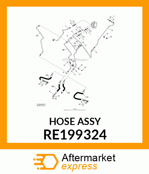 HYDRAULIC HOSE, ASSEMBLY STEERING RE199324