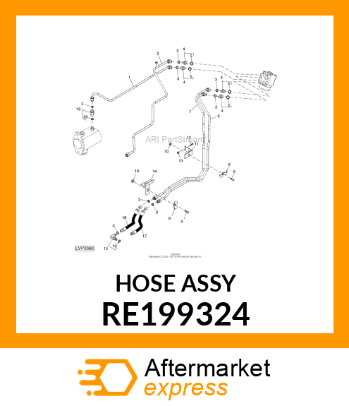 HYDRAULIC HOSE, ASSEMBLY STEERING RE199324