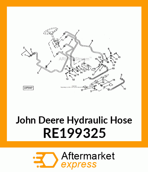 HYDRAULIC HOSE, ASSEMBLY STEERING RE199325