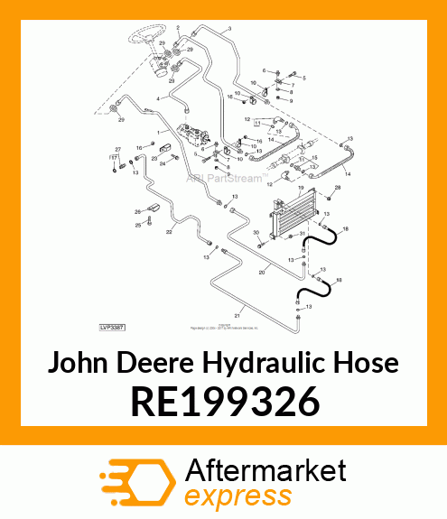 HYDRAULIC HOSE, ASSEMBLY STEERING RE199326