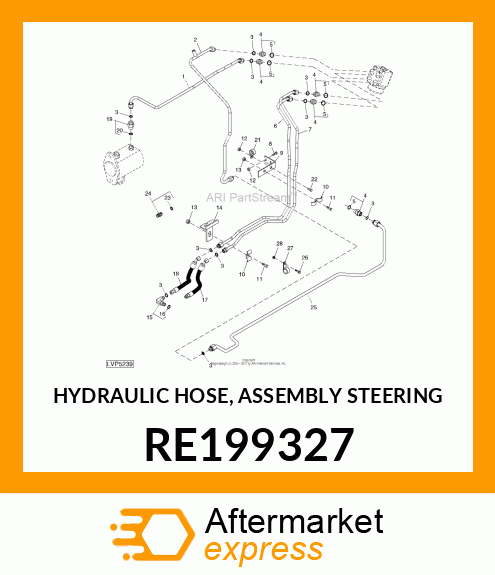 HYDRAULIC HOSE, ASSEMBLY STEERING RE199327