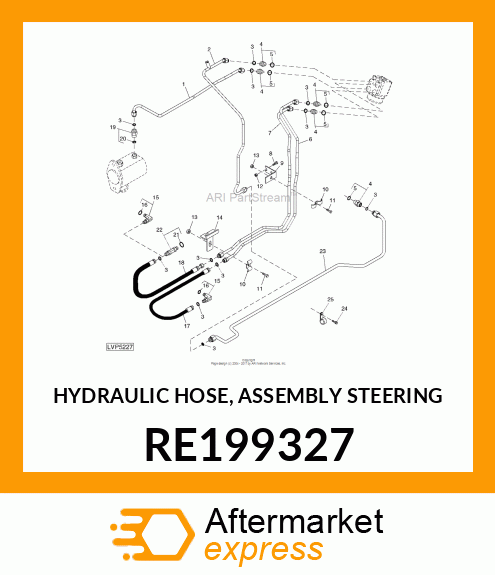 HYDRAULIC HOSE, ASSEMBLY STEERING RE199327