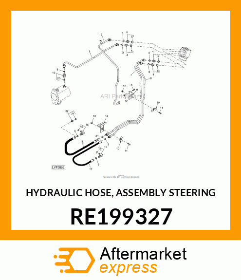 HYDRAULIC HOSE, ASSEMBLY STEERING RE199327