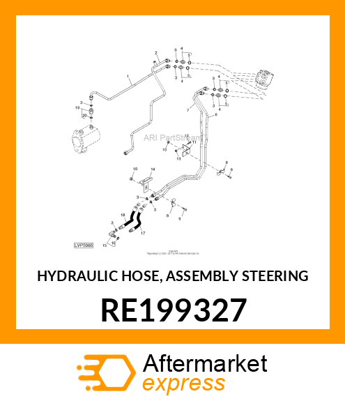 HYDRAULIC HOSE, ASSEMBLY STEERING RE199327